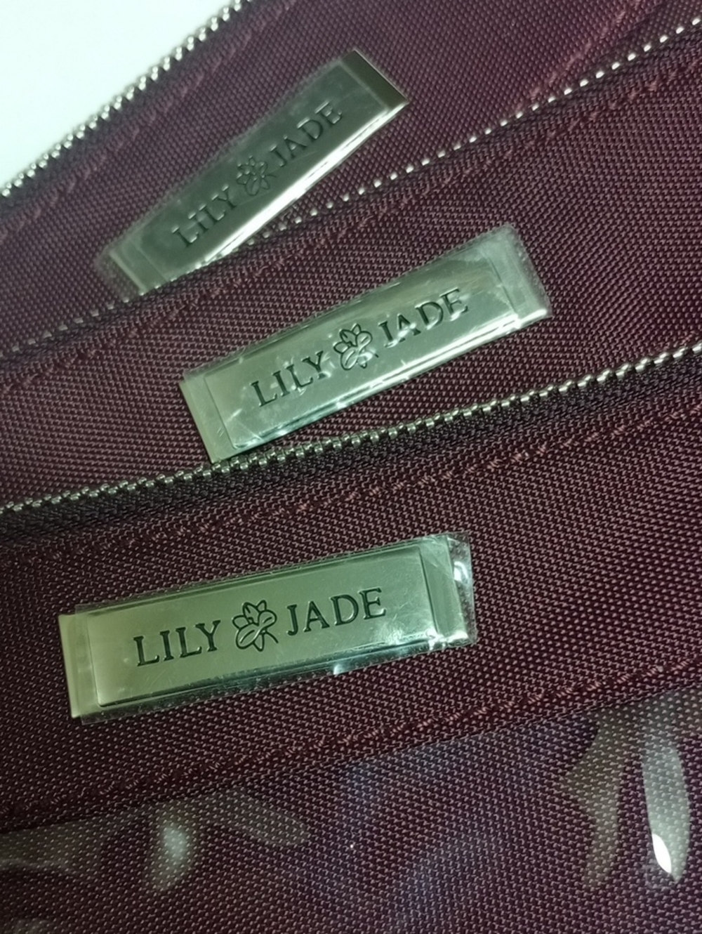 🆕 LILY & JADE MAROON RUBY ZIPPERED SET OF 3 PACKING TRAVEL ORGANIZING BAGS - Picture 5 of 10